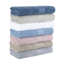 TOALHA DE BANHO 70/140 FIO PENTEADO CANELADO AZUL ESCURO 1950 - BUDDEMEYER