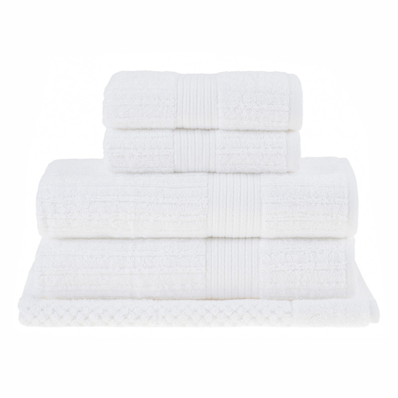 JOGO DE BANHO 5 PEÇAS GIGANTE FIO PENTEADO BRANCO 1011 - BUDDEMEYER